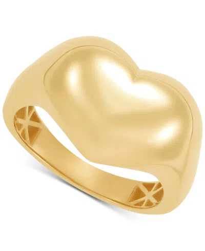 Macy's Polished Puffed Large Heart Statement Ring In 10k Gold