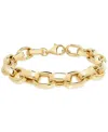 Macy's Polished Rolo Link Bracelet In 14k Gold Over Sterling Silver In Gold Over Silver