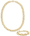 Macy's Polished Rolo Link Bracelet Necklace Collection In 14k Gold Over Sterling Silver In Gold Over Silver
