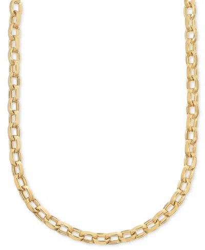 Macy's Polished Rolo Link Chain 18" Necklace In 14k Gold Over Sterling Silver Made In Italy In Gold Over Silver