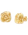 Macy's Polished Rose Stud Earrings In 14k Gold In Gold
