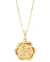Macy's Polished Rose Three Dimensional 18" Pendant Necklace In 14k Gold