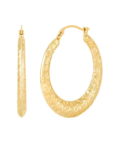 MACY'S POLISHED ROUND BACK TO BACK HOOP EARRINGS IN 10K YELLOW GOLD
