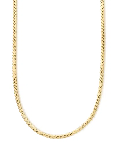Macy's Polished Serpentine Link 18" Chain Necklace In 14k Gold