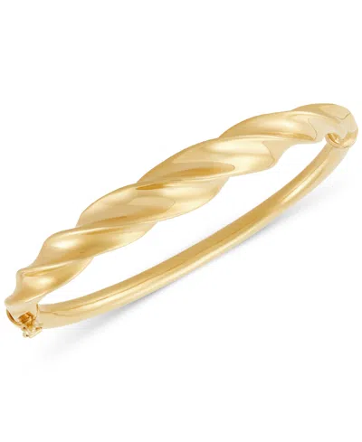 Macy's Polished Shrimp Design Bangle Bracelet In 18k Gold-plated Sterling Silver In Gold Over Silver