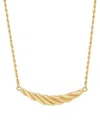 Macy's Polished Shrimp Taper Bar Pendant Necklace In 10k Yellow Gold In Gold