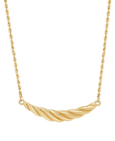 Macy's Polished Shrimp Taper Bar Pendant Necklace In 10k Yellow Gold