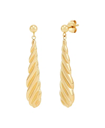 Macy's Polished Shrimp Teardrop Dangle Earrings In 10k Yellow Gold