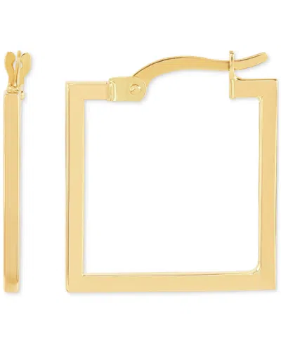 Macy's Polished Square Geometrical Small Hoop Earrings In 10k Gold, 3/4" In Yellow Gold