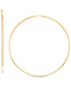 Macy's Polished Square Tube Extra-large Hoop Earrings In 14k Gold-plated Sterling Silver, 80mm In Gold Over Silver