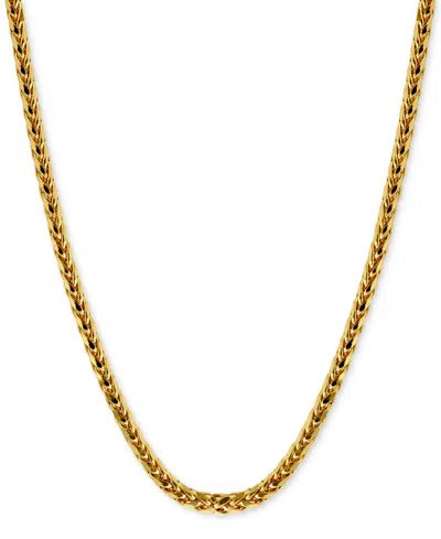 Macy's Polished Square Wheat Chain Necklace Collection In 14k Gold In Yellow Gold