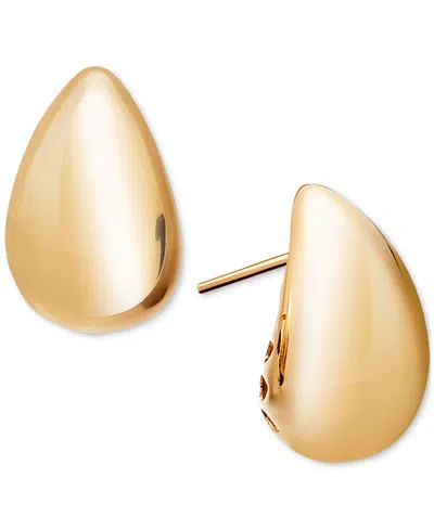 Macy's Polished Teardrop Dome Stud Earrings In 10k Gold, 5/8"