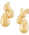 Macy's Polished Teardrop Trio Cluster Drop Earrings In 14k Gold, 1-1/6" In Yellow Gold