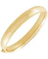 Macy's High Polished Tube Hinge Bangle Bracelet In 18k Gold-plated Sterling Silver In Gold Over Silver