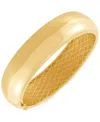Macy's Polished Tube Hinge Wide Bangle Bracelet In 18k Gold-plated Sterling Silver In Gold Over Silver