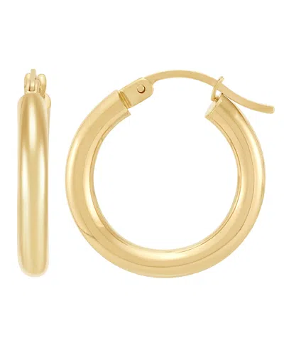 Macy's Polished Tube Hoop Earrings In 14k Yellow Gold