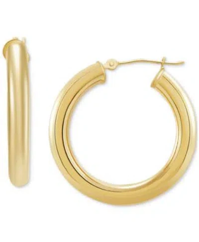Macy's Macys Polished Tube Hoop Earrings In Yellow Gold Collection