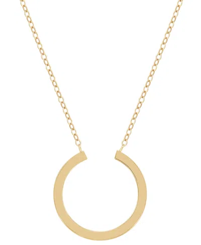 Macy's Polished Tube Horseshoe Inspired 18" Pendant Necklace In 10k Gold