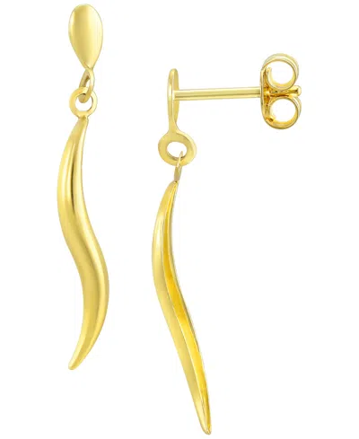 Macy's Polished Twist Dangle Earrings In 10k Yellow Gold