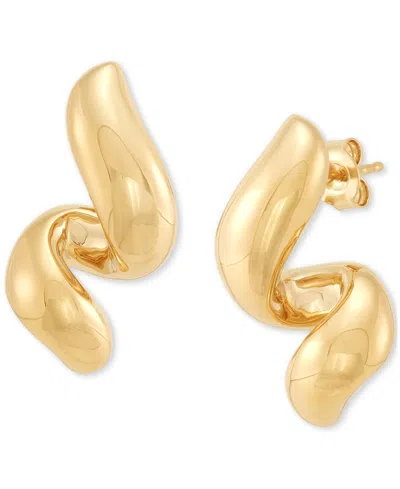 Macy's Polished Twist Style Statement Drop Earrings In 14k Gold