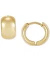 Macy's Polished Wide Width Small Huggie Hoop Earrings In 10k Gold, 1/2" In Gold