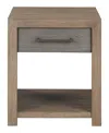 Macy's Portmore 22" Wood End Table In Two-tone Brown Finish