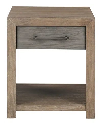 Macy's Portmore 22" Wood End Table In Two-tone Brown Finish