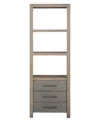 Macy's Portmore 27" Wood Tv Pier In Two-tone Brown Finish