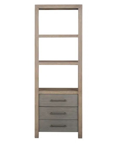 Macy's Portmore 27" Wood Tv Pier In Two-tone Brown Finish