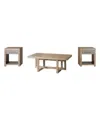 Macy's Portmore 3-pc. Rectangular Wood Coffee Table And End Table Set In Brown