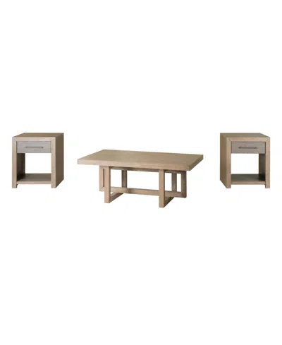 Macy's Portmore 3-pc. Rectangular Wood Coffee Table And End Table Set In Brown