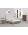 Macy's Portmore 3pc King Set (upholstered Bed, Chest & 2-drawer Nightstand With Soft Close Drawers), Create In Brown