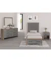 Macy's Portmore 3pc Twin Storage Set (panel Bed, Small Dresser & 1-drawer Nightstand With Soft Close Drawer In Brown