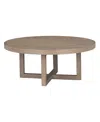 Macy's Portmore 44" Round Wood Cocktail Table In Two-tone Brown Finish