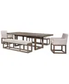 Macy's Portmore 5 Pc Rectangular Set (table, 2 Benches & 2 Arm Chairs), Created For  In Brown