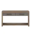 Macy's Portmore 54" Wood Sofa Table In Two-tone Brown Finish