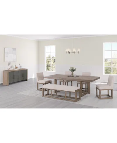 Macy's Portmore 6 Pc Rectangular Set (table, 4 Side Chairs & Bench), Created For  In Brown