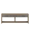 Macy's Portmore 80" Wood Console Tv Stand In Two-tone Brown Finish