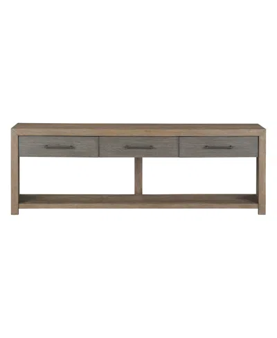 Macy's Portmore 80" Wood Console Tv Stand In Two-tone Brown Finish