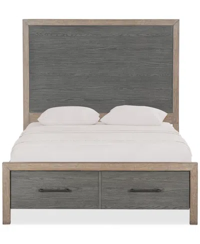 Macy's Portmore Full Panel Storage Bed (with Soft Close Drawers), Created For  In Brown