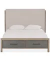 Macy's Portmore Queen Upholstered Storage Bed (with Soft Close Drawers), Created For  In No Color