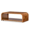 MACY'S PRESCOTT 52" WOOD MAPPA BURL COCKTAIL TABLE
