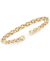 Macy's Pyramid Link Polished End Cuff Bracelet In Yellow Gold Over Silver