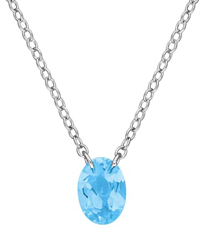 Macy's Quartz (3/4 Ct. T.w.) Pendant Necklace In Sterling Silver (also Available In Blue Topaz)
