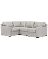 Macy's Radley 101" 5-pc. Leather Square Corner L Shape Modular Sectional, Created For  In Ash