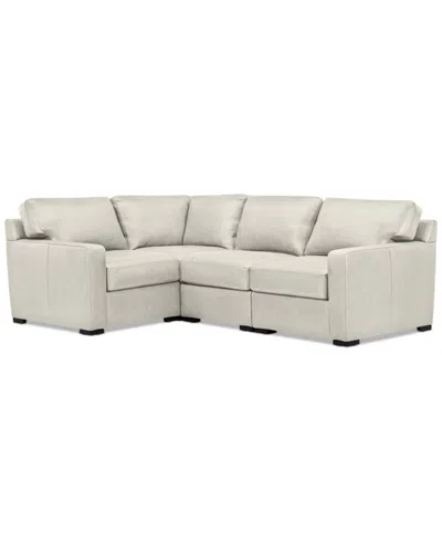 Macy's Radley 101" 4-pc. Leather Corner Sectional, Created For  In Coconut Milk