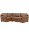 Macy's Radley 101" 4-pc. Leather Corner Sectional, Created For  In Light Tan