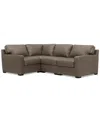 Macy's Radley 101" 4-pc. Leather Corner Sectional, Created For  In Medium Brown