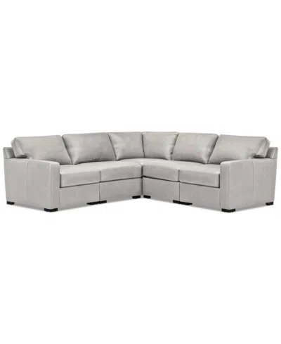 MACY'S RADLEY 101" 5-PC. LEATHER SQUARE CORNER L SHAPE MODULAR SECTIONAL, CREATED FOR MACY'S