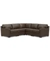 Macy's Radley 101" 5-pc. Leather Square Corner L Shape Modular Sectional, Created For  In Chocolate